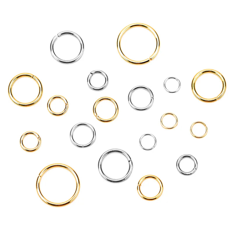 100pcs PVD Stainless Steel Jump Rings - Open Split Ring Connectors for DIY Jewelry Making