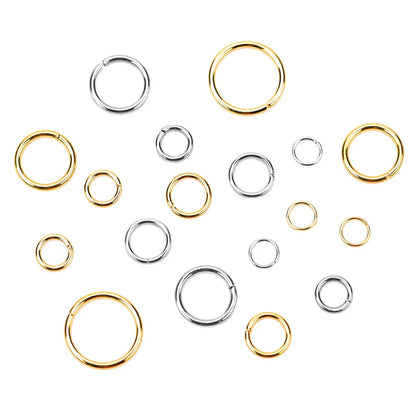 100pcs PVD Stainless Steel Jump Rings - Open Split Ring Connectors for DIY Jewelry Making
