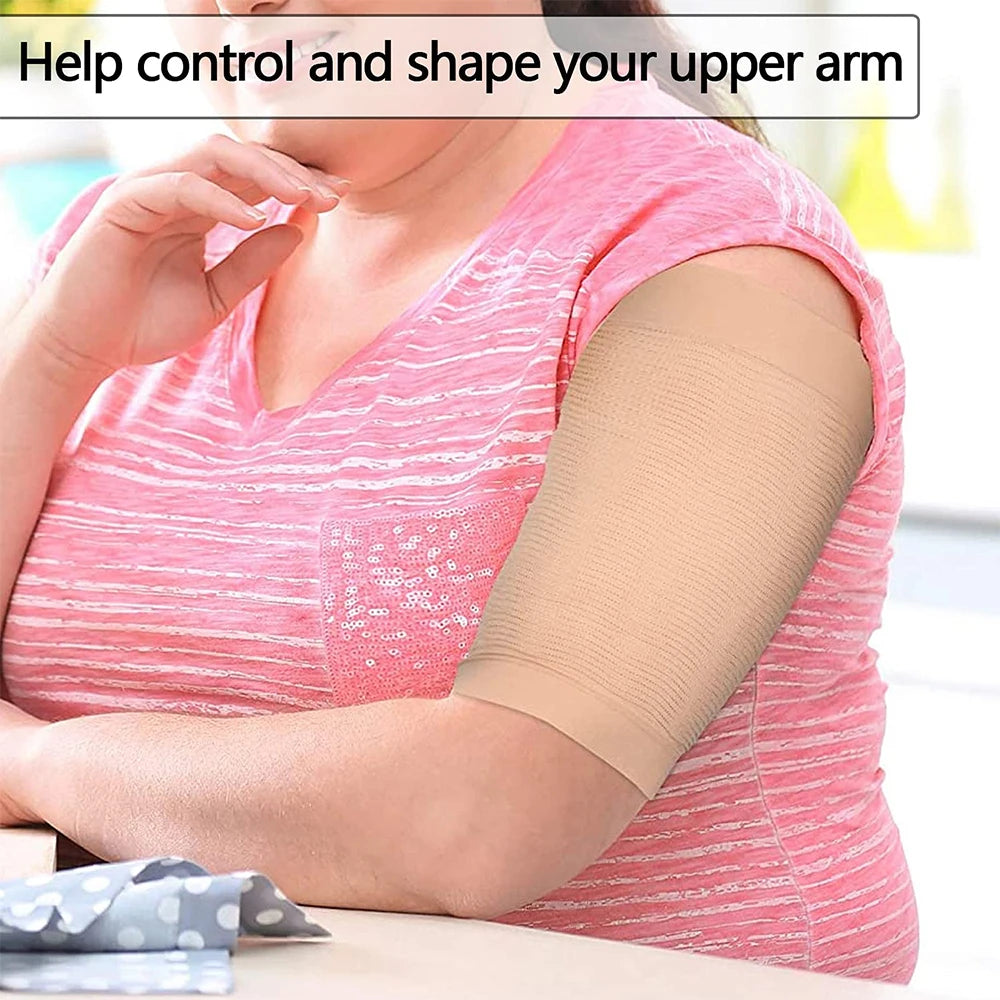 Women’s Arm Slimming Compression Sleeves – Upper Arm Shaper Wrap for Toning & Support