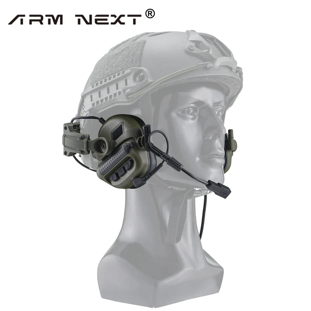 ARM NEXT F10 Tactical Headset — Noise-Canceling Hunting & Shooting Headphones with Brackets, Compatible with Wendy M-LOK ARC Helmet