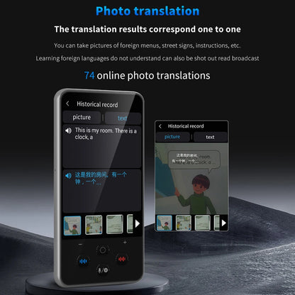 S85 Pro Language Translator Device – 138 Languages, 4-Inch Screen, Offline Voice & Video Translation, 8GB Storage, 2000mAh Battery