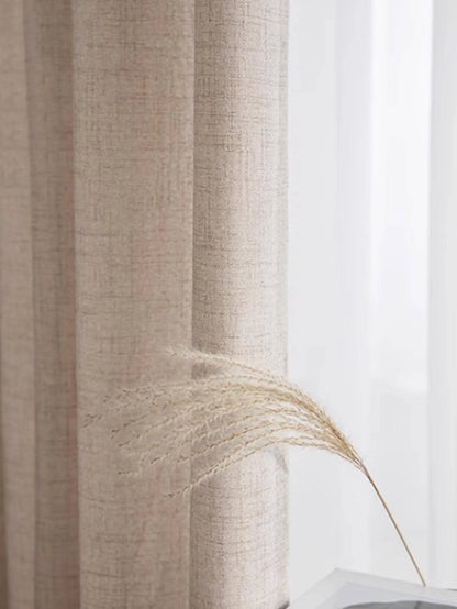 Thickened Cotton Linen Semi-Shading Curtains – Stylish Window Drapes for Bedrooms & Living Rooms