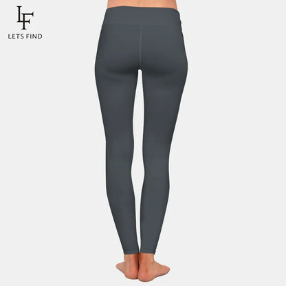 LETSFIND Women’s High Waist Full Leggings – Solid Colors, Black/Blue/Grey/Wine Red, High Elasticity & Comfort Fit