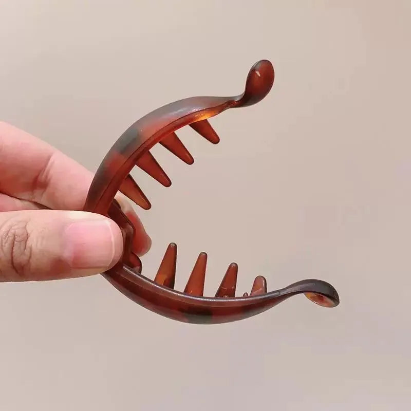 Mini Banana Hair Clips - 4PCS Elegant Vertical Clips for High Ponytails & Easy Hairstyles