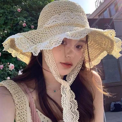 Women’s Wide Brim Sun Hat – Large Foldable Summer Straw Hat with UV Protection for Beach & Outdoor Use