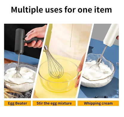 Wireless Electric Handheld Mixer – 3-Speed Portable Egg Beater for Baking, Dough & Cream
