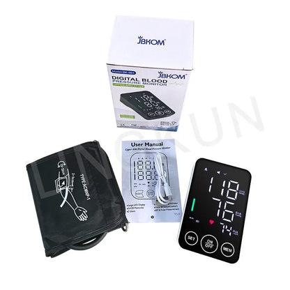Spanish Voice Blood Pressure Monitor – Digital Arm Sphygmomanometer with LED Big Screen Tonometer