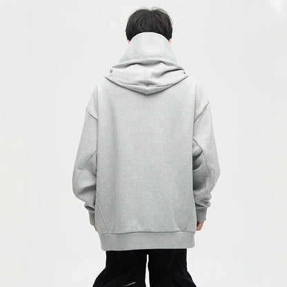 Autumn Ninja Streetwear Turtleneck Hoodie for Men – Letter Embroidered Hip Hop Fashion Sweatshirt, Y2K Vintage Fleece