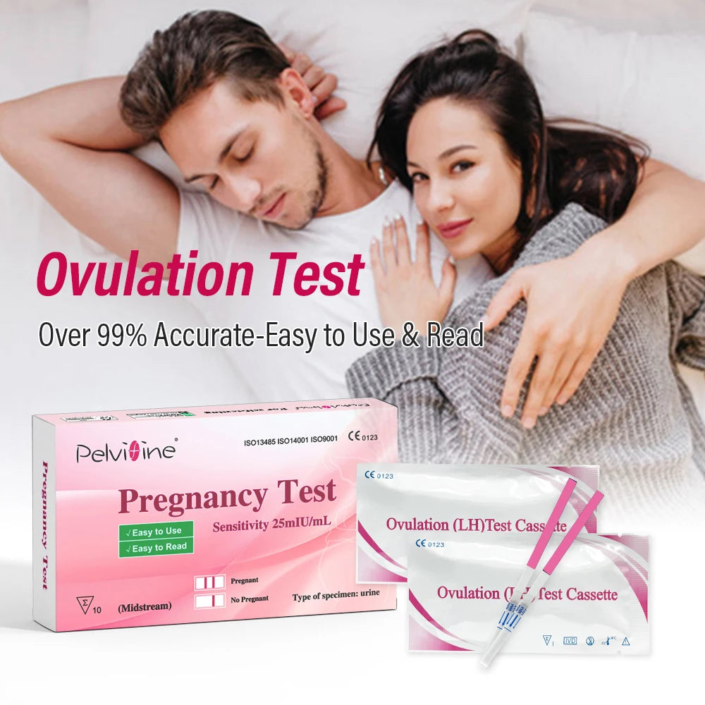 Pelvifine Ovulation & Pregnancy Test Kit – 25 Ovulation Strips & 5 Pregnancy Test Sticks for Accurate Fertility Tracking