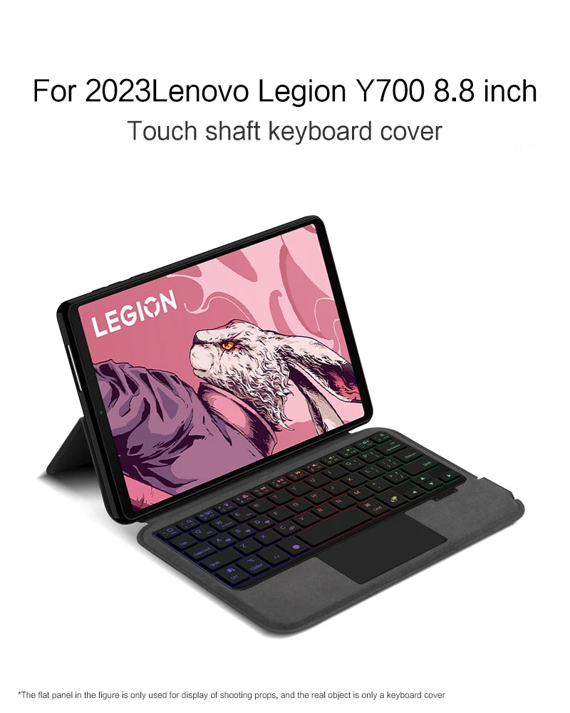 HUWEI Magic Keyboard Case for Lenovo LEGION Y700 2023 8.8" TB-320F 2nd Gen Tablet Cover with TouchPad & Backlit Keyboard
