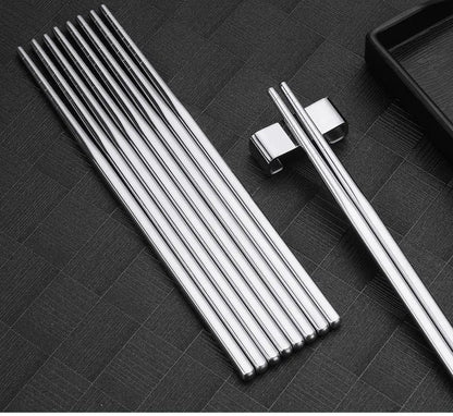 2–5 Pairs 304 Stainless Steel Chopsticks – Non-Slip Metal Sushi Sticks for Korean, Japanese & Chinese Food