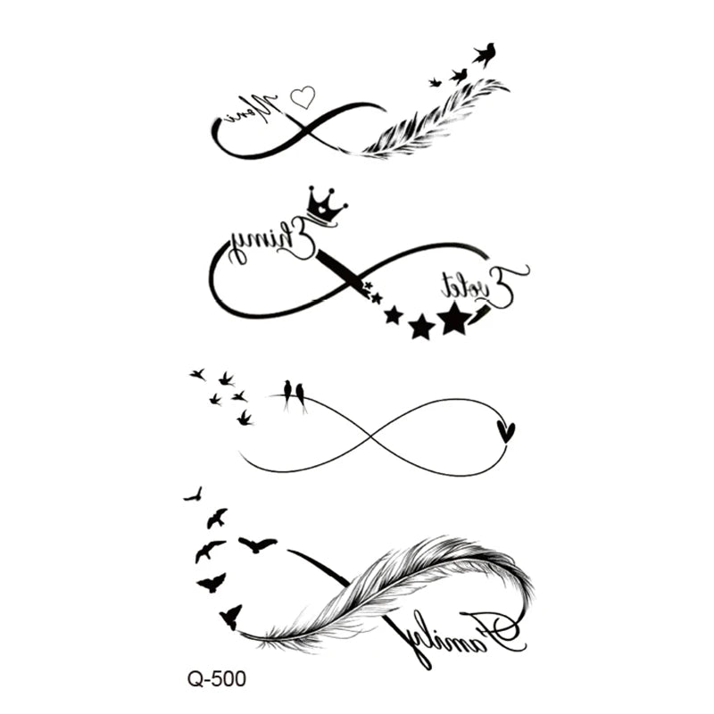 Waterproof Temporary Tattoo Stickers - Mini Black Rose, Butterfly, Arrow, Flower, Wings, Maori, and Snake Designs for Wrist and Neck