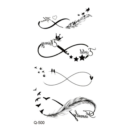 Waterproof Temporary Tattoo Stickers - Mini Black Rose, Butterfly, Arrow, Flower, Wings, Maori, and Snake Designs for Wrist and Neck