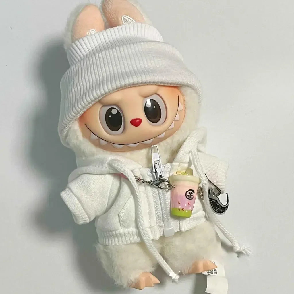 Labubu V1/V2/V3 Sportswear Sweatshirt Jacket – Casual Hoodie Outfit for Mini Labubu Dolls Accessories