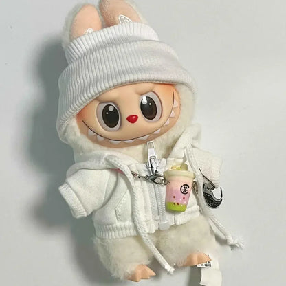 Labubu V1/V2/V3 Sportswear Sweatshirt Jacket – Casual Hoodie Outfit for Mini Labubu Dolls Accessories