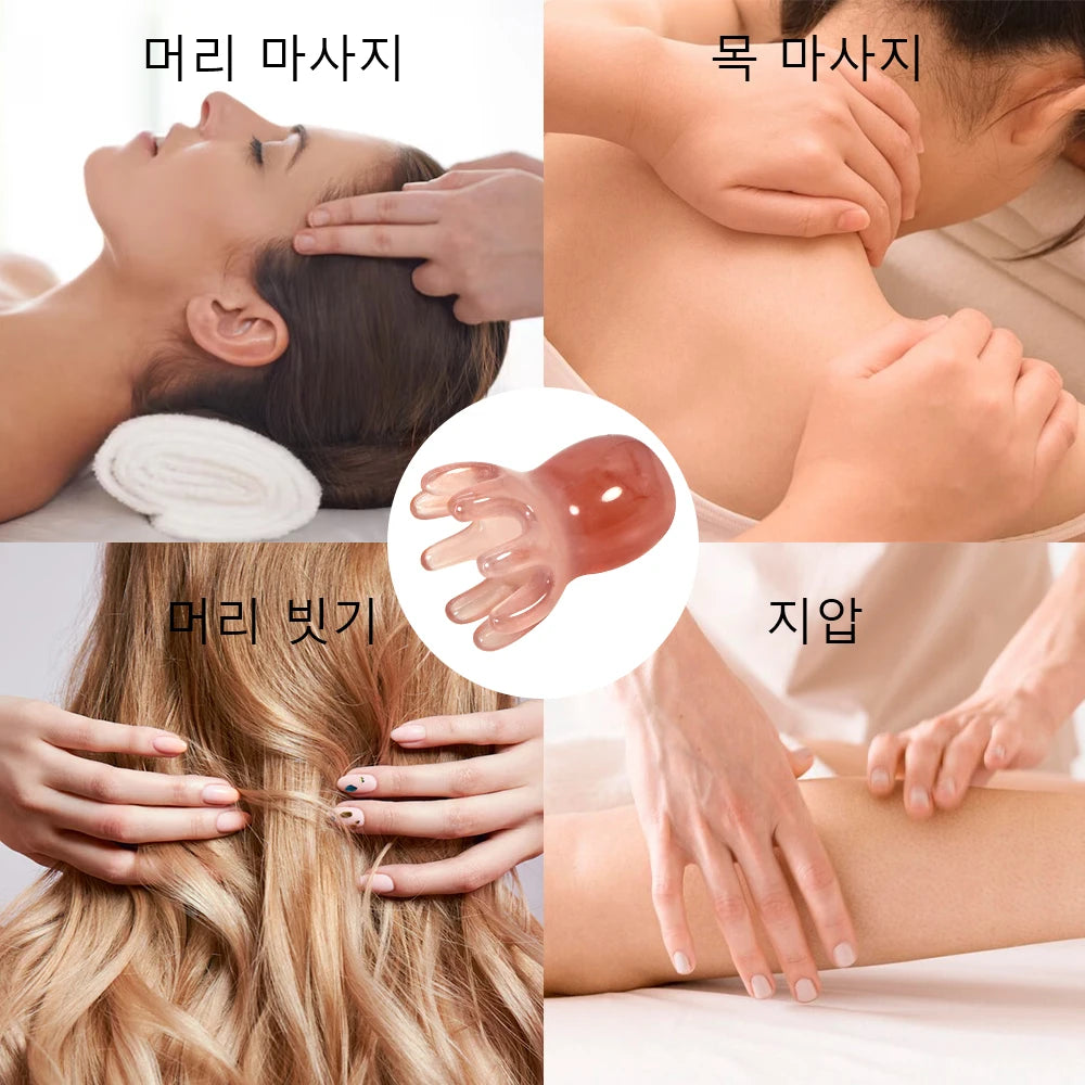 Cute Octopus Scalp Massage Comb - Resin Hair Care & Portable Head Massager
