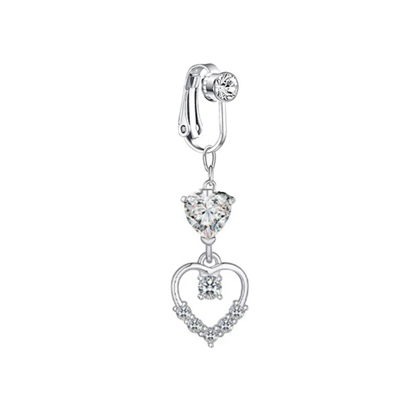 Faux Butterfly Leaves Belly Piercing – Dangling Clip-On Fake Navel & Cartilage Earring for Umbilical Piercing