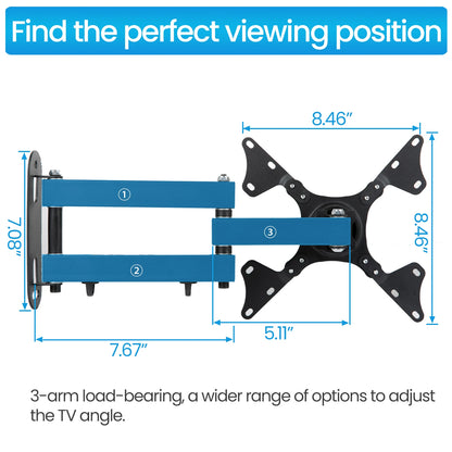 Universal Adjustable TV Wall Mount Bracket – Rotatable Holder for 14-32" LCD & LED Flat Panel Monitors