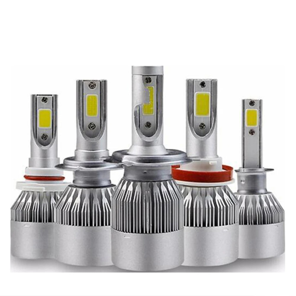 2PCS C6 LED Headlight Bulbs - Universal Car Headlamp Replacement H4 H7 H11 H8 H9 H10 H13 9004 9005 9006 9007 880 H27
