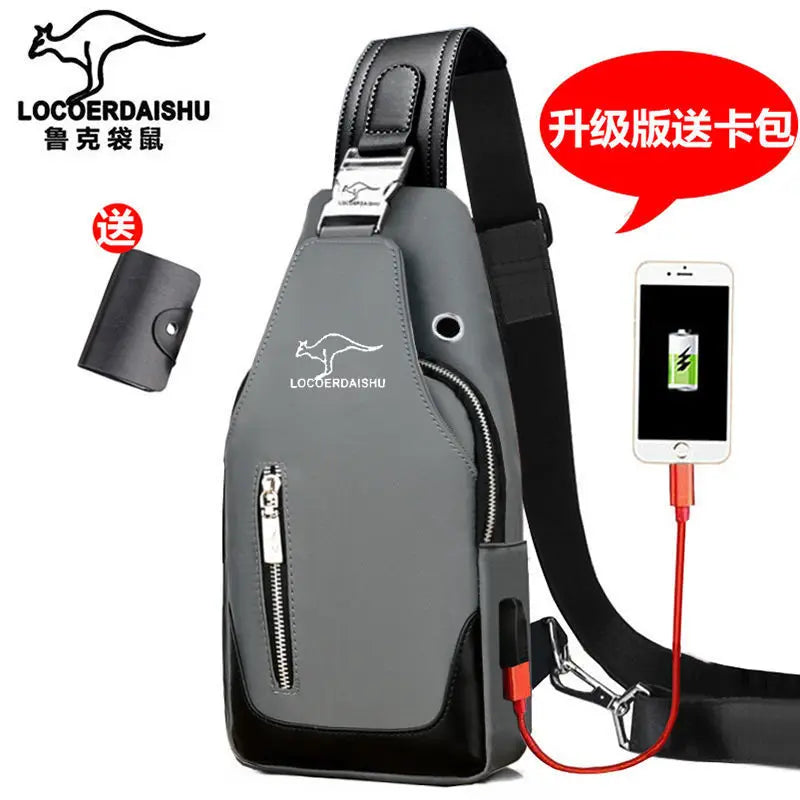 Men's Waterproof Oxford Chest Bag – Korean Style Casual Sport Crossbody Shoulder Messenger Bag