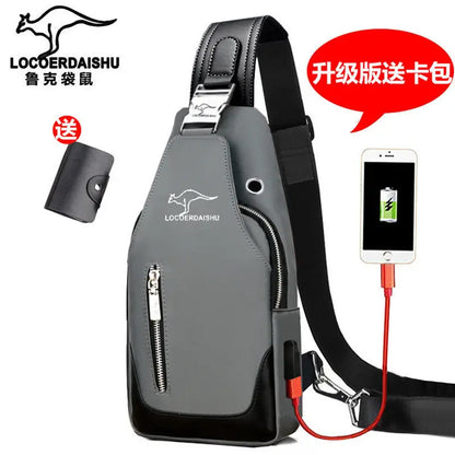 Men's Waterproof Oxford Chest Bag – Korean Style Casual Sport Crossbody Shoulder Messenger Bag