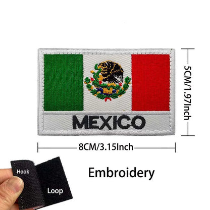 Mexico Flag Eagle Skull Patch - Embroidered Fabric & PVC Tactical Applique Badge for Bags and Gear
