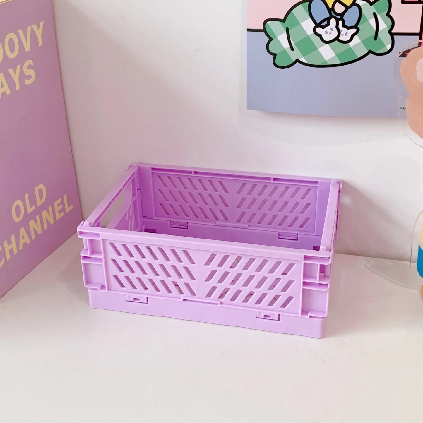 Mr. Paper Stackable Stationery Holder - Foldable Plastic Desktop Organizer for School & Office Supplies
