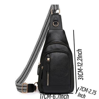 PU Women’s Chest Bag – Single Shoulder Crossbody Backpack with Large Capacity for Girls