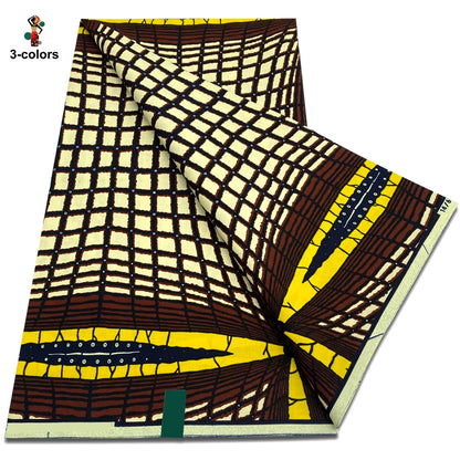 Newest African Ankara Wax Fabric - 100% Cotton Soft Dutch Hollandais Pagne Print for Dresses & Sewing