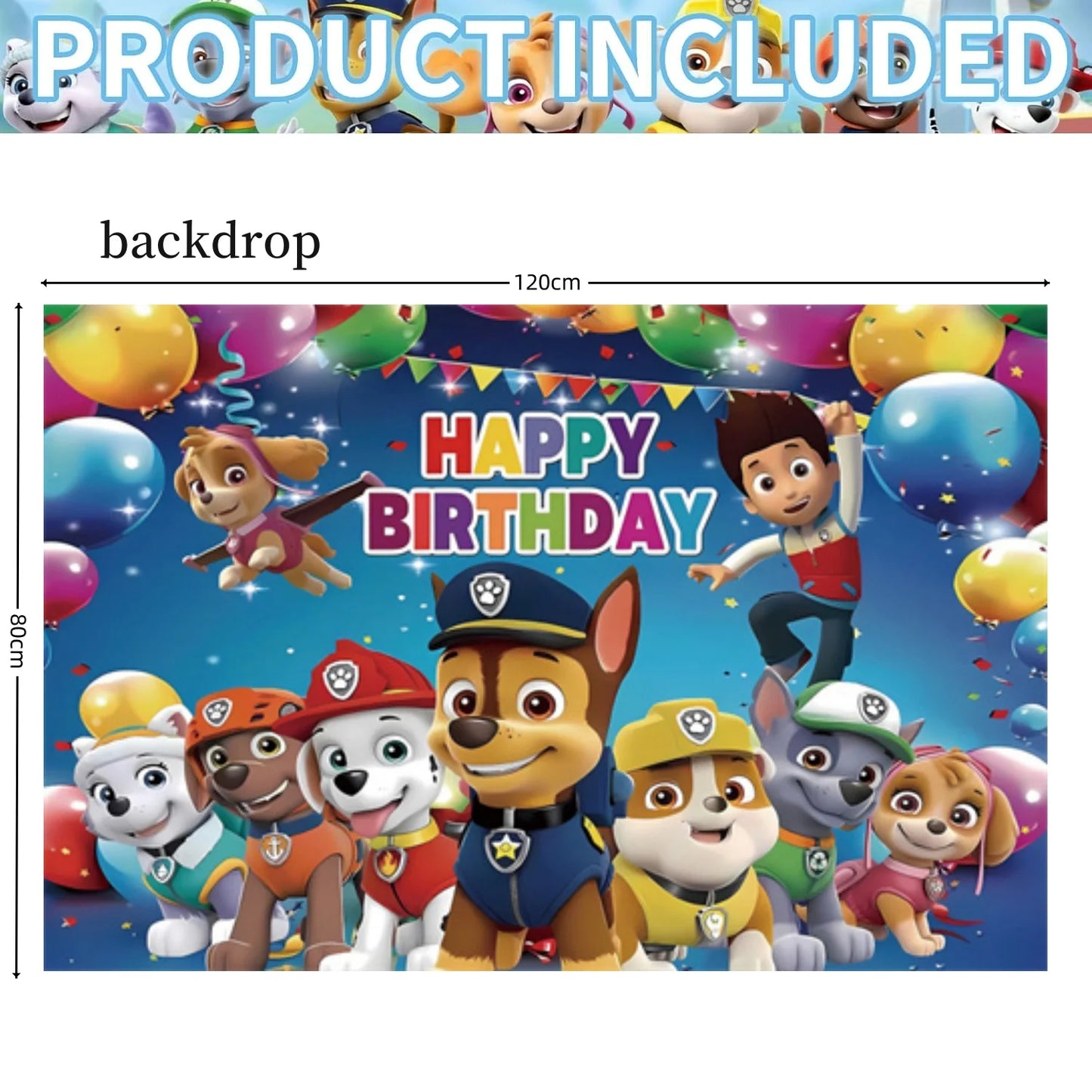 PAW Patrol Birthday Party Supplies Set – Tablecloth, Plates, Cups & Balloons Kids Party Decor for Birthday, Baby Shower & Favors