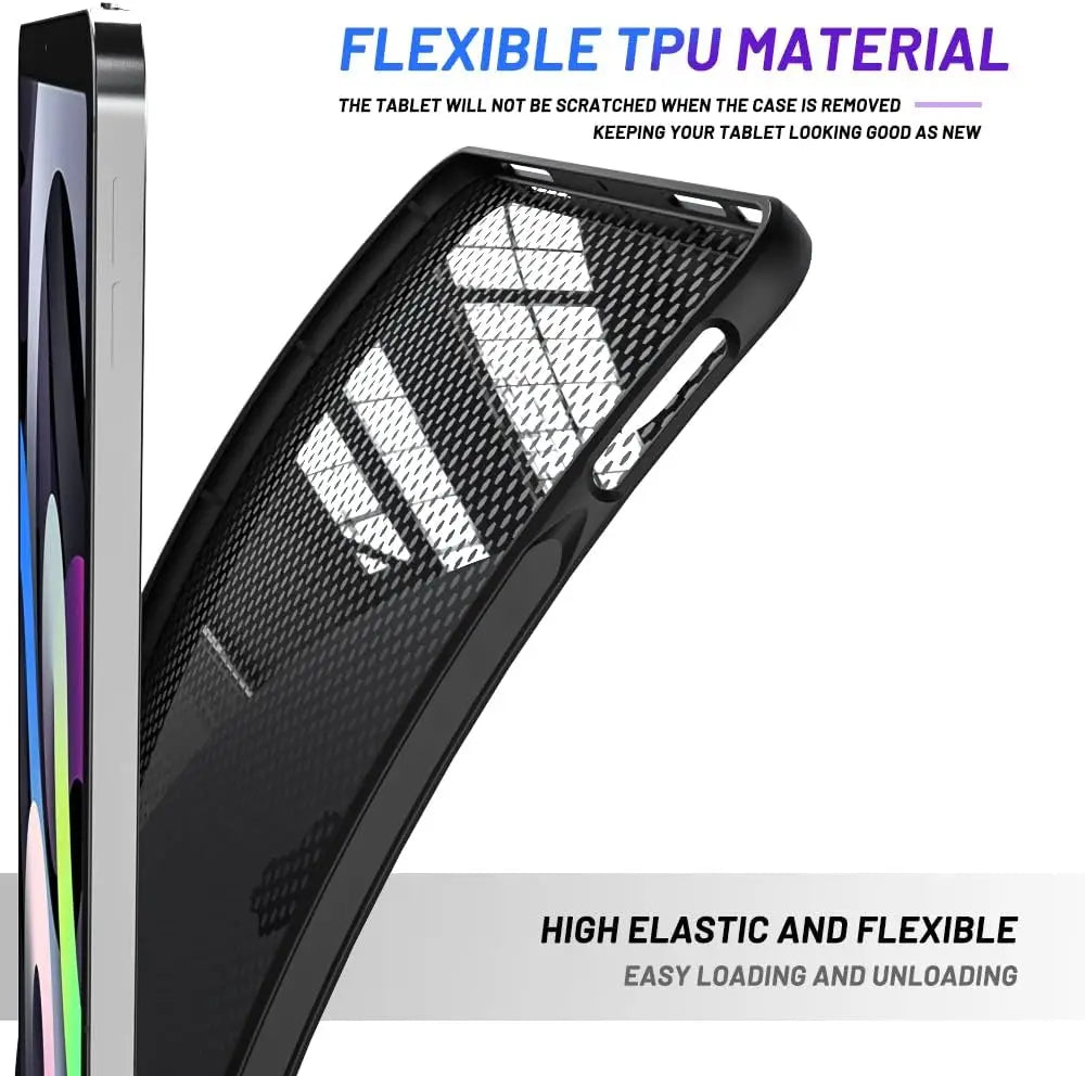 Soft Silicone iPad Case - Flexible TPU Protective Back Cover for iPad Air, Mini & Pro 11"–12.9" Models
