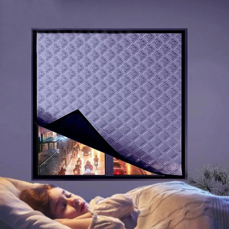 Winter Thermal Insulation Curtains - Windproof Blackout Window Cover for Bedroom Warmth, Noise Reduction & Privacy