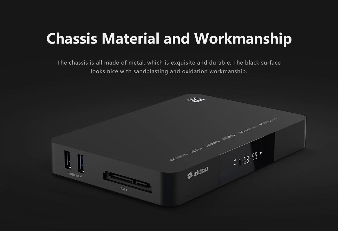 Zidoo Z9X 8K HDR Media Player - Android 11, Amlogic S928X-K, 6GB+64GB, VPU & VS10 Engine