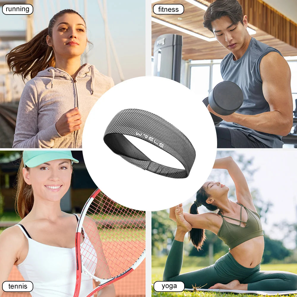 Summer Sports Headband – Breathable Non-Slip Elastic Sweatband for Tennis, Running & Fitness Training, Lightweight Sweat-Wicking Hairband