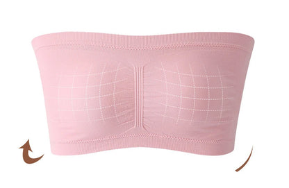 Women's Plus Size Strapless Bra – Thin, Removable Chest Cushion, Stretchy Seamless Invisible Bra, S-6XL