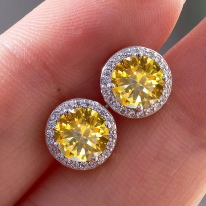925 Sterling Silver Moissanite Earrings – 1 Carat Round Studs, Engagement, Wedding & Daily Wear Luxurious Gift for Women