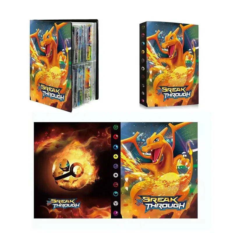 Pokémon Trading Card Binder - 4-Grid Collectible Card Album Holder for Kids and Trading Card Collections