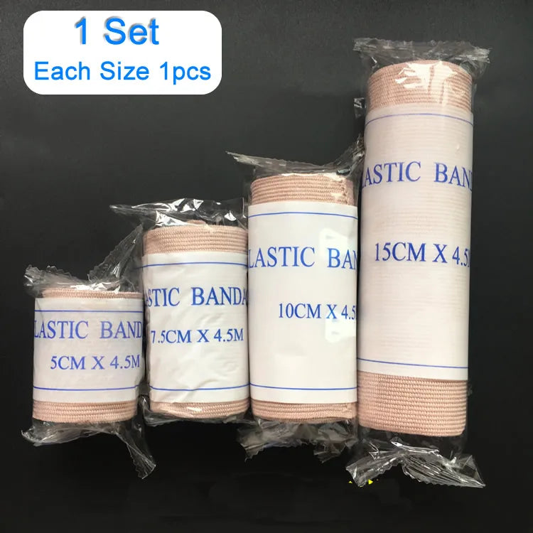 Elastic First Aid Bandage - Stretch Wound Dressing Wrap for Outdoor Sports and Sprain Support
