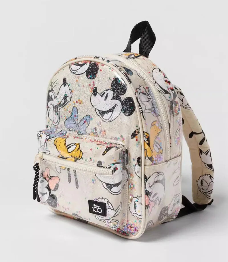 Disney Mickey Mouse Print Girls Backpack - Cute Cartoon Mini Backpack for Girls' Travel & Storage
