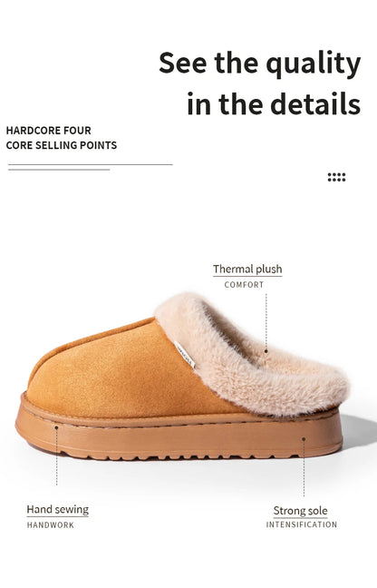 Fashion Women’s Fluffy Slippers – Warm Anti-Slip EVA Indoor Shoes with Thick Sole for Autumn & Winter