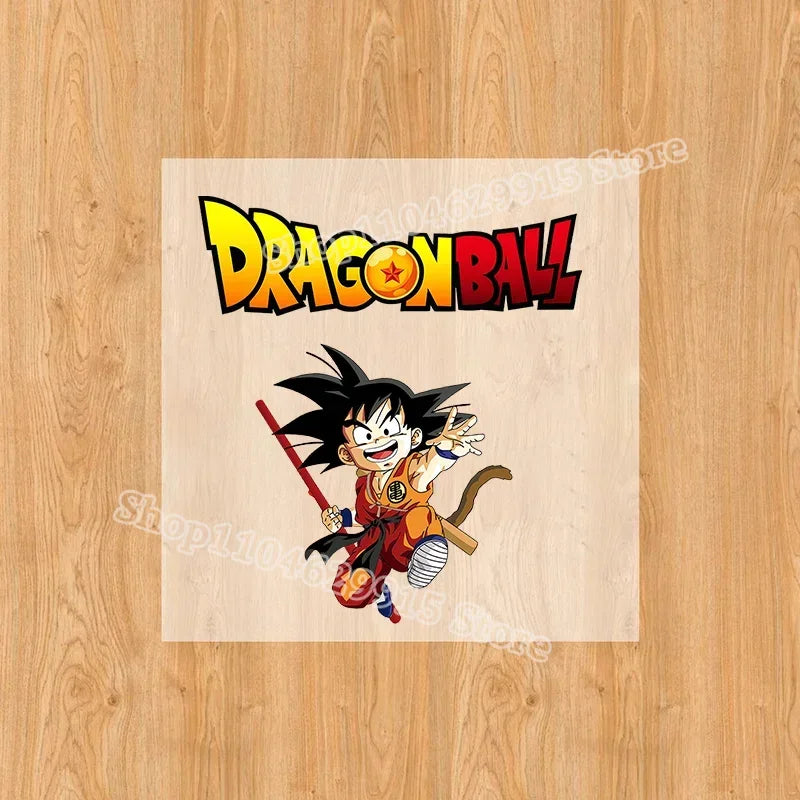 Dragon Ball Goku Heat Transfer Sticker – DIY Anime Iron-On Patch for T-Shirts & Sweatshirts