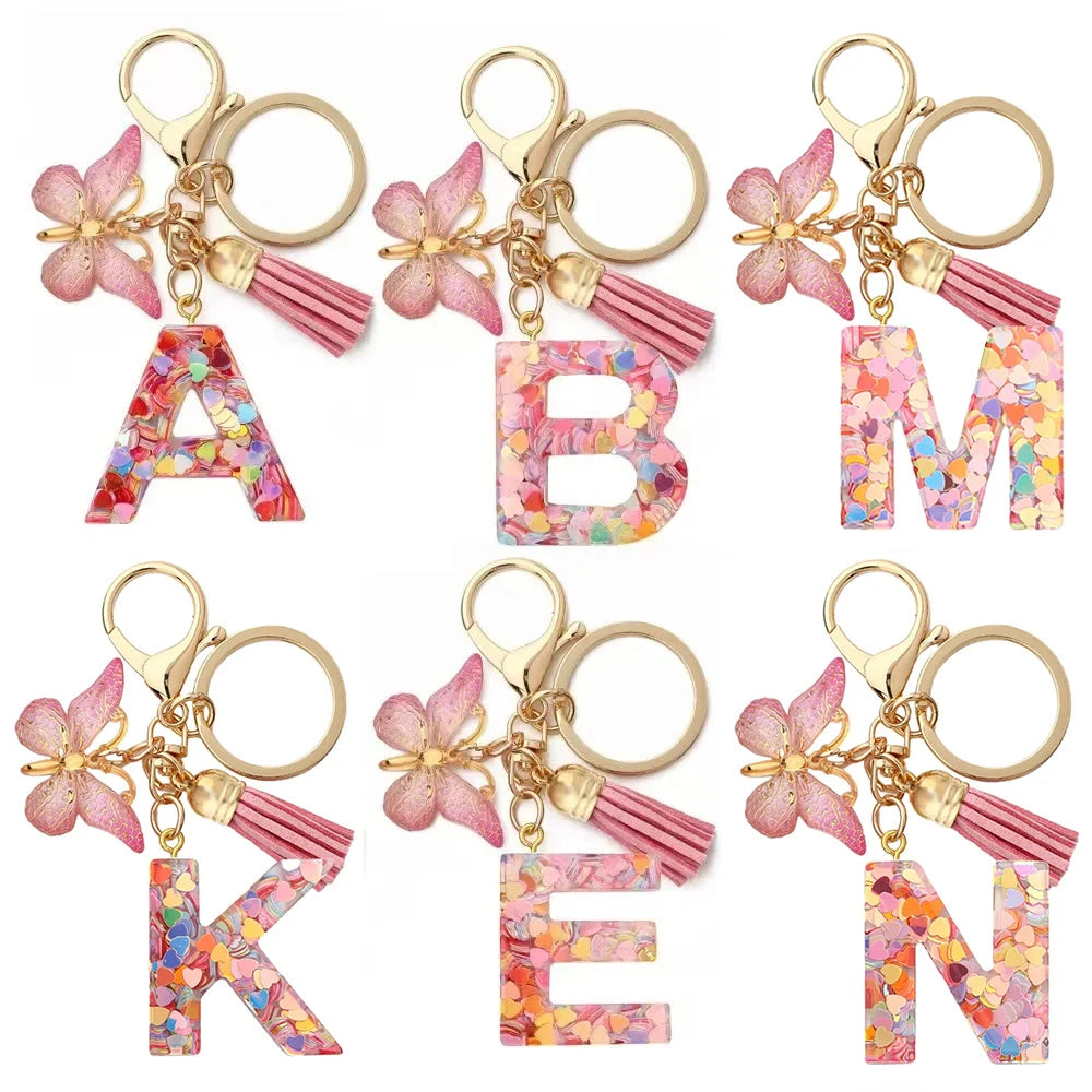 A-Z Letter Keychain - Personalized Metal Initial Pendant for Women, Car Keys & Bag Accessories