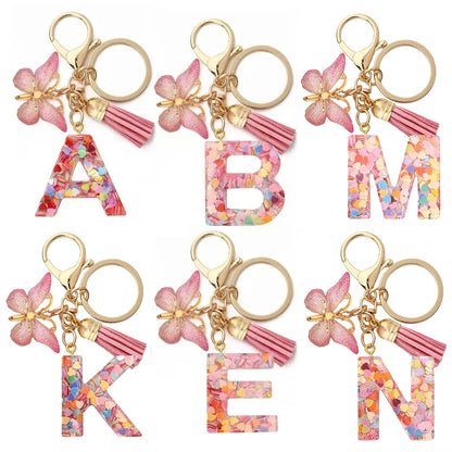 A-Z Letter Keychain - Personalized Metal Initial Pendant for Women, Car Keys & Bag Accessories