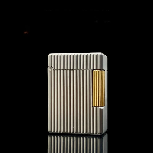 ST30 Vertical Pearl Chrome Oil Lighter – Stylish Side-Sliding Classic Metal Cigarette Lighter, Men’s Gift Accessory