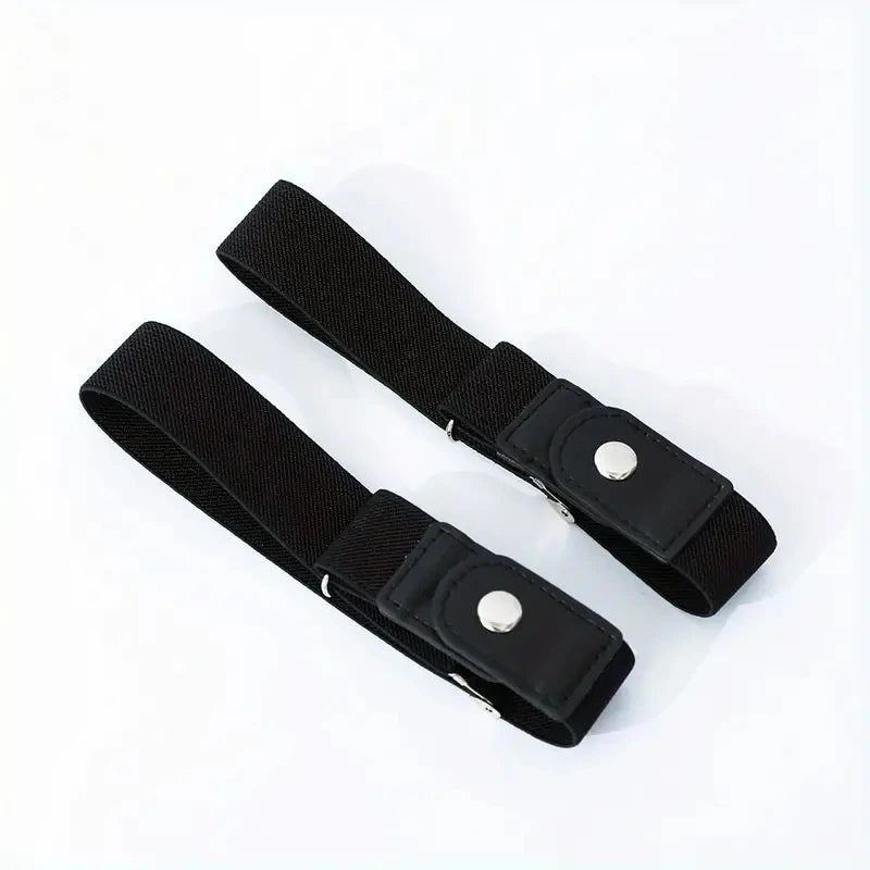2pcs/set No Buckle Elastic Belt - Unisex Stretch Belt for Pants, Jeans - Casual, Buckle-Free, Adjustable, Invisible Belt for Women/Men