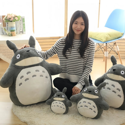 Cartoon Laugh Heartily Totoro Plush Toy — Stuffed Anime Movie Totoro, Lotus Leaf Pillow Plushie, Japanese-Style Doll Gift