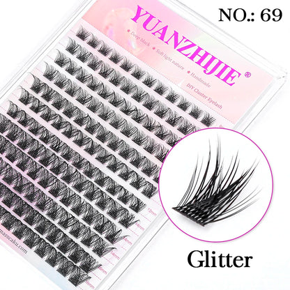 DIY 144 Cluster Lashes – Natural C/D Curl Individual Mink Eyelashes, Free Shipping, Home Makeup Supplies