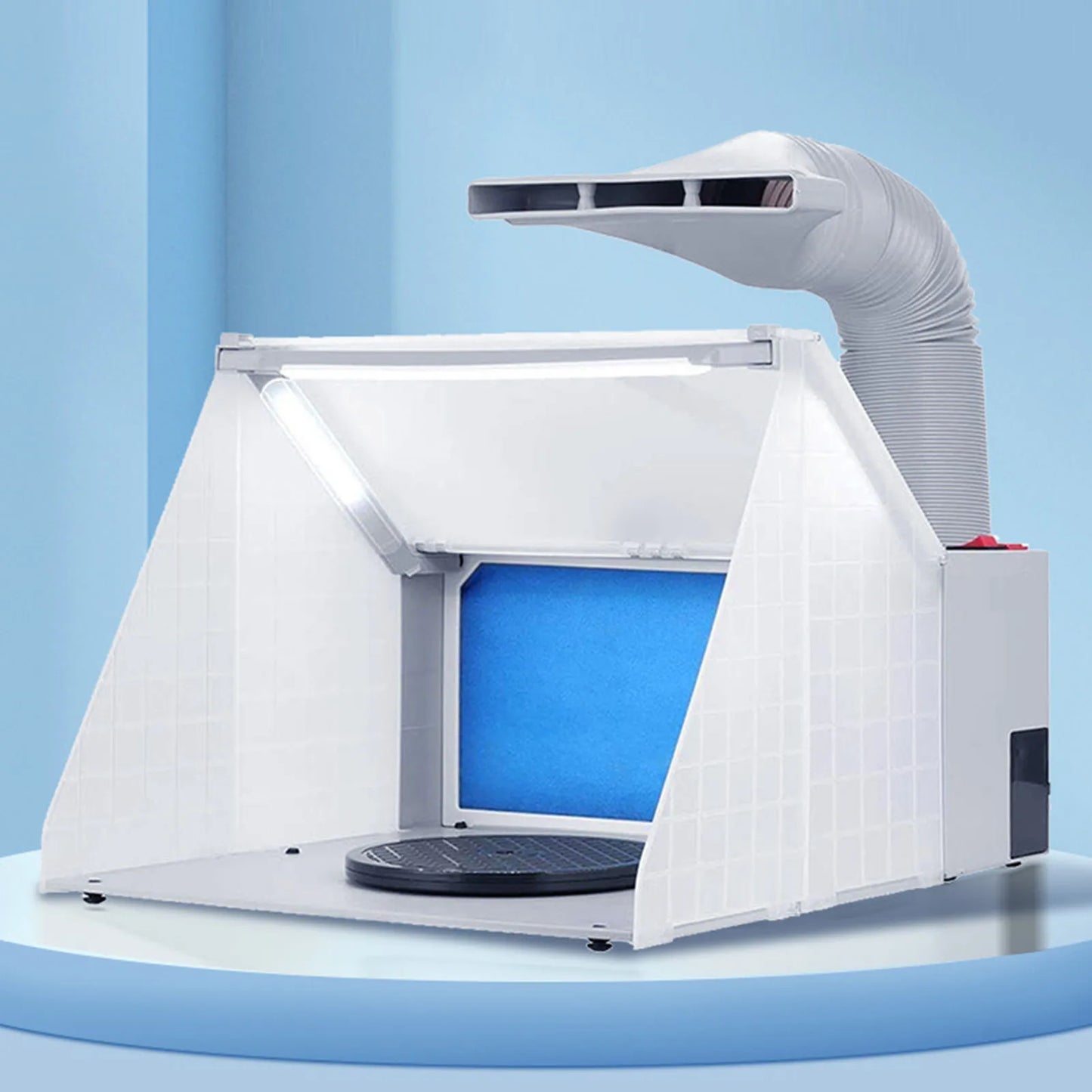 Portable Airbrush Spray Booth with LED Light Professional Painting Station for Cake Decorating Nails T-Shirts Crafts Dust-Free Spray Booth