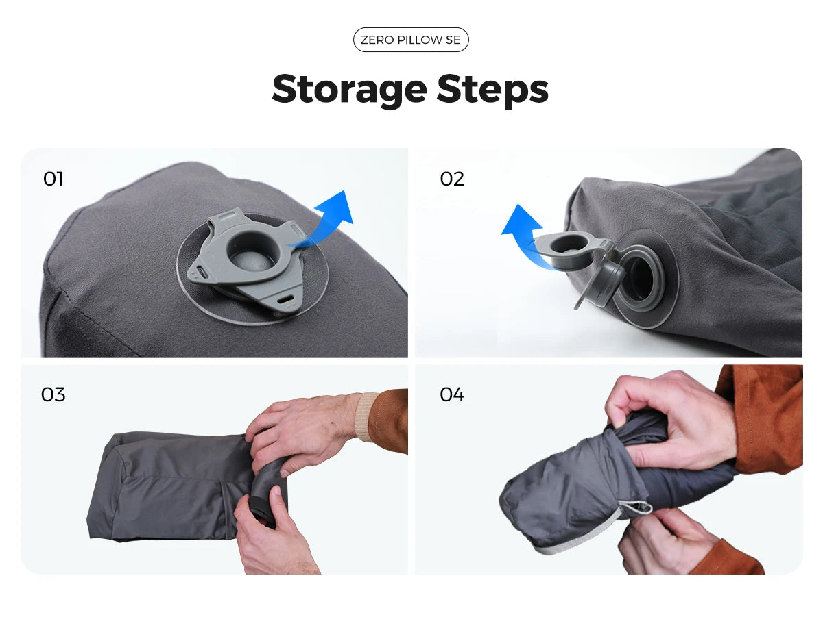 FLEXTAIL ZERO PILLOW SE - Inflatable Camping Pillow, Ergonomic Travel & Home Pillow, Lightweight & Washable