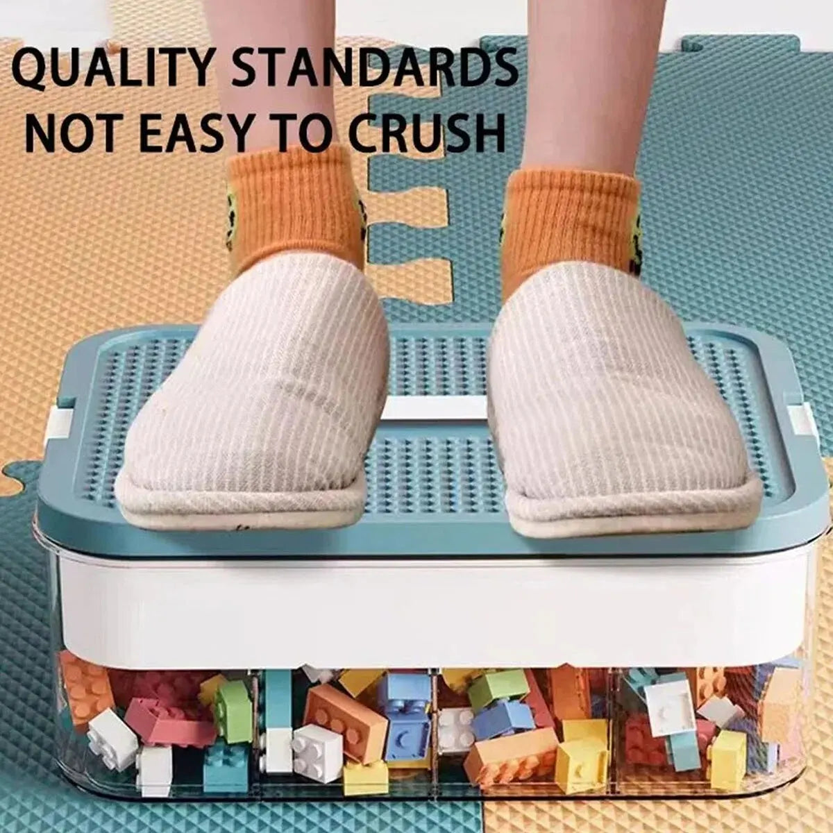 Stackable Kids Building Blocks Storage Box with Handle – Adjustable Organizer for Toys, Cosmetics & Sundries